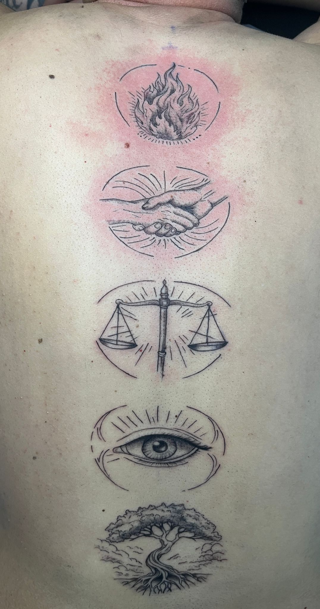 Back with 5 chakras